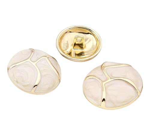 Dekorative Metallknöpfe für Oberbekleidung (Beige, 20 mm), 10 Stück von Bihahyj