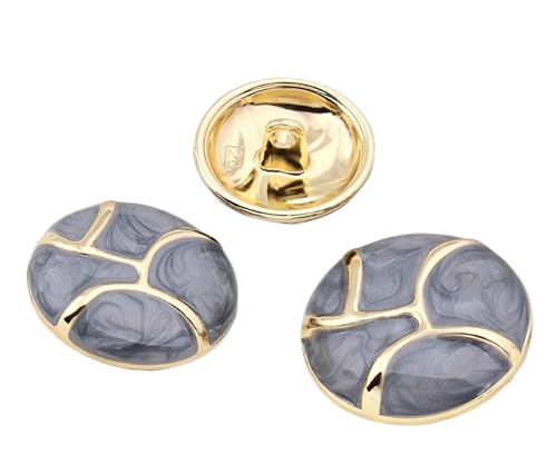 Dekorative Metallknöpfe für Oberbekleidung (Blaugrau, 20 mm), 10 Stück von Bihahyj