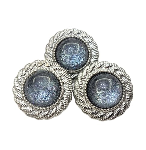 Goldfarbene Kunststoffknöpfe mit Perlen-Katzenaugen-Design (Farbe 1, 28L-17,5 mm) von Bihahyj