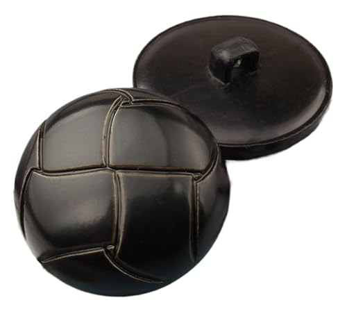 Knöpfe aus Kunstharz, Kunstleder, Schwarz, 21 mm, 10 Stück von Bihahyj