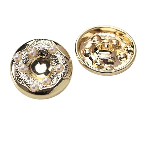 Knöpfe aus Metall und Perlen für Damenbekleidung (Farbe 3, 28L-18,0 mm) von Bihahyj
