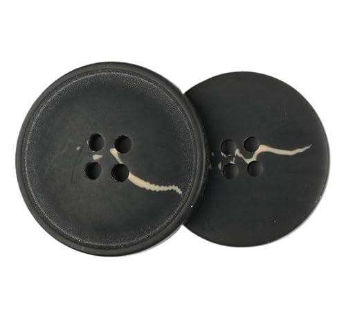Knöpfe mit vier Löchern, Kunstharz, 15 - 30 mm (Farbe 6, 23 mm), Schwarz, 10 Stück von Bihahyj
