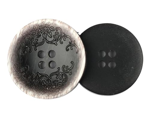 Knöpfe mit vier Löchern, Kunstharz, 15 mm - 30 mm (Farbe 1, 15 mm), Schwarz, 10 Stück von Bihahyj
