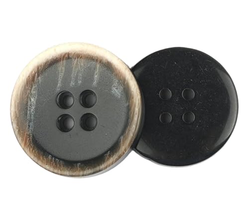 Knöpfe mit vier Löchern, Kunstharz, 15 mm - 30 mm (Farbe 4, 15 mm), Schwarz, 10 Stück von Bihahyj