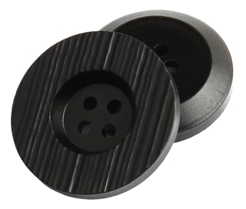 Kunstharzknöpfe in holzähnlicher Oberfläche, rund, Schwarz, 28 mm, 10 Stück Kunstharzknöpfe in holzähnlicher Oberfläche, rund, Schwarz, 28 mm, 10 Stück von Bihahyj