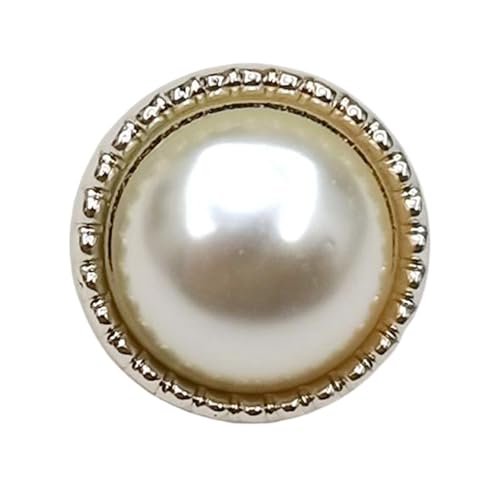 Kunstharzknöpfe mit Perlenkante für Mäntel und Hemden, goldfarben, 24L-15,0 mm von Bihahyj
