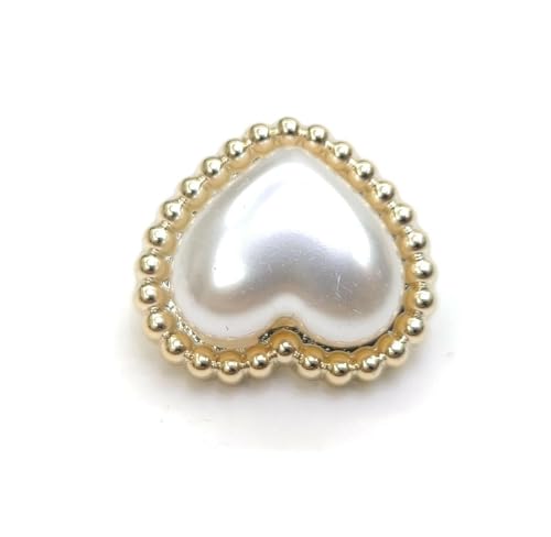 Kunststoffknöpfe in Herzform aus Metall, für Strickjacken und Mäntel, goldfarben, 20L-12,5 mm von Bihahyj