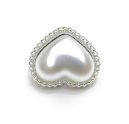 Kunststoffknöpfe in Herzform für Strickjacken und Mäntel (Silber, 28L-17,5 mm) von Bihahyj