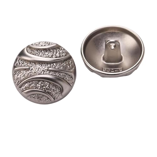 Metallknöpfe mit geriffeltem Design für Strickwaren und Oberbekleidung (Farbe 1, 24L-15,0 mm) von Bihahyj