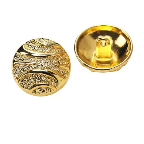 Metallknöpfe mit geriffeltem Design für Strickwaren und Oberbekleidung (Farbe 2, 24L-15,0 mm) von Bihahyj
