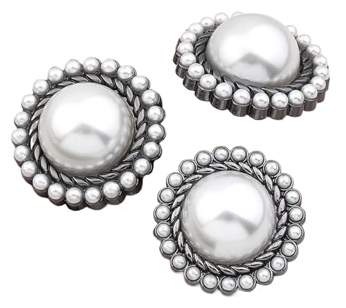 Perlen-Metallknöpfe (schwarz, 18 mm), 10 Stück von Bihahyj