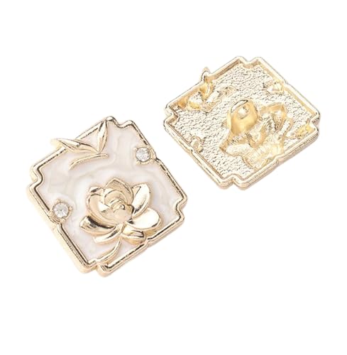 Quadratischer Lotus-Knopf aus Metall für Mäntel und Pullover (Farbe 2, 18 mm) von Bihahyj