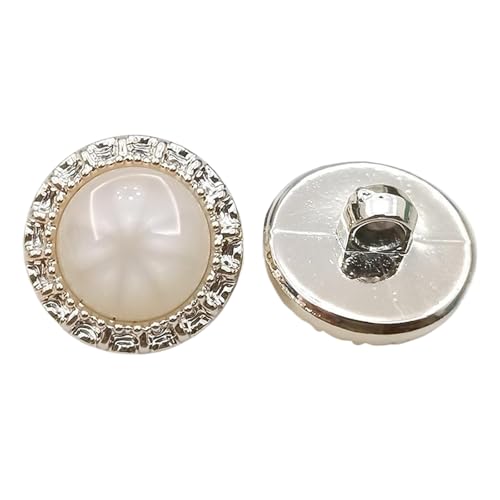 Runde Harzknöpfe mit Perle und goldenem Rand für Mäntel und Strickjacken (Farbe 3, 34L-21,0 mm) von Bihahyj