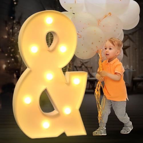 BiiKoon 4FT Festzelt-Leuchtbuchstaben for Geburtstagsparty-Dekorationen, Riesige Festzelt-Buchstaben for Marry Me, Hochzeit, Babyparty, Jubiläumsparty-Dekoration(Color:Letter+,Size:120cm) von BiiKoon