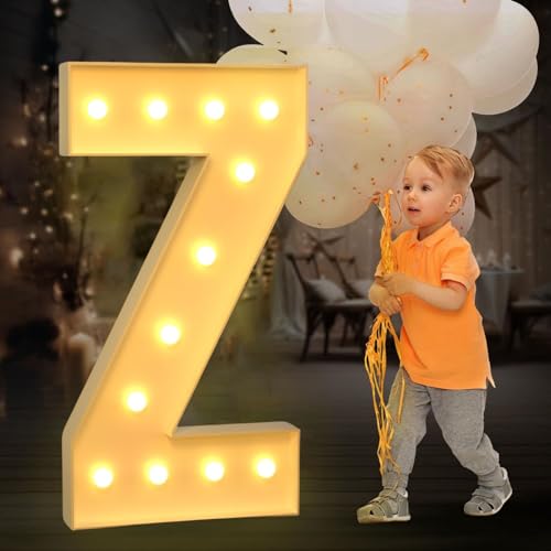 BiiKoon 4FT Festzelt-Leuchtbuchstaben for Geburtstagsparty-Dekorationen, Riesige Festzelt-Buchstaben for Marry Me, Hochzeit, Babyparty, Jubiläumsparty-Dekoration(Color:Letter Z,Size:120cm) von BiiKoon