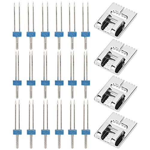 18 Stück Nähen Zwillinge Nadeln 4 Stück Nähfuß Doppel Zwillingsnadeln Pins für Haushalt DIY Nähmaschine 18 Stück Nähen Zwillinge Nadeln 4 Stück Nähfuß Doppel Zwillingsnadeln Pins für Haushalt DIY Nähmaschine von Biitfuu