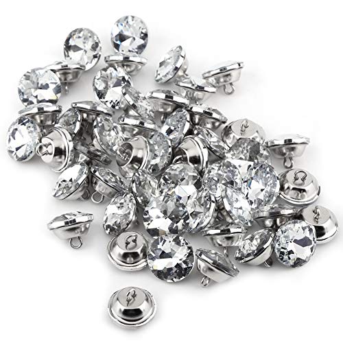 50 Stück 20 mm Strass-Kristall-Knöpfe, Diamant-Knöpfe zum Basteln, Dekoration für Kleidung, Basteln, Kopfteil, Sofa von Biitfuu