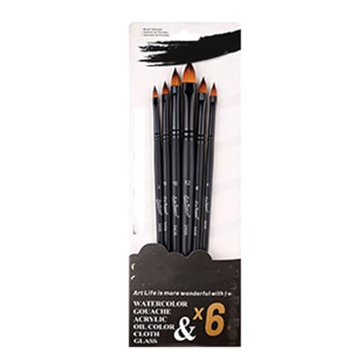 Acryl-Pinsel-Set, 6 Größen, Professionelle Multifunktionspinsel, Pflegeleicht, Wunderbares für Künstler, Studenten, Jugendliche und Maler (Katzenzunge) von Biitfuu