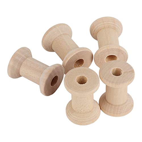 Biitfuu 50 Stück Holzgarnspulen für Bastelspulen Zum Drahtweben, Splitterfrei für Stick- und Nähmaschinen von Biitfuu