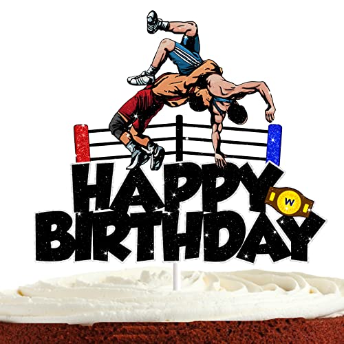 Wrestling Cake Topper für Männer Jungen Wrestling Geburtstag Party Dekorationen WW-E Party Supplies Sport Wrestling Happy Birthday Kuchen Dekorationen Wrestling Cake Topper für Männer Jungen Wrestling Geburtstag Party Dekorationen WW-E Party Supplies Sport Wrestling Happy Birthday Kuchen Dekorationen von Bijeoda