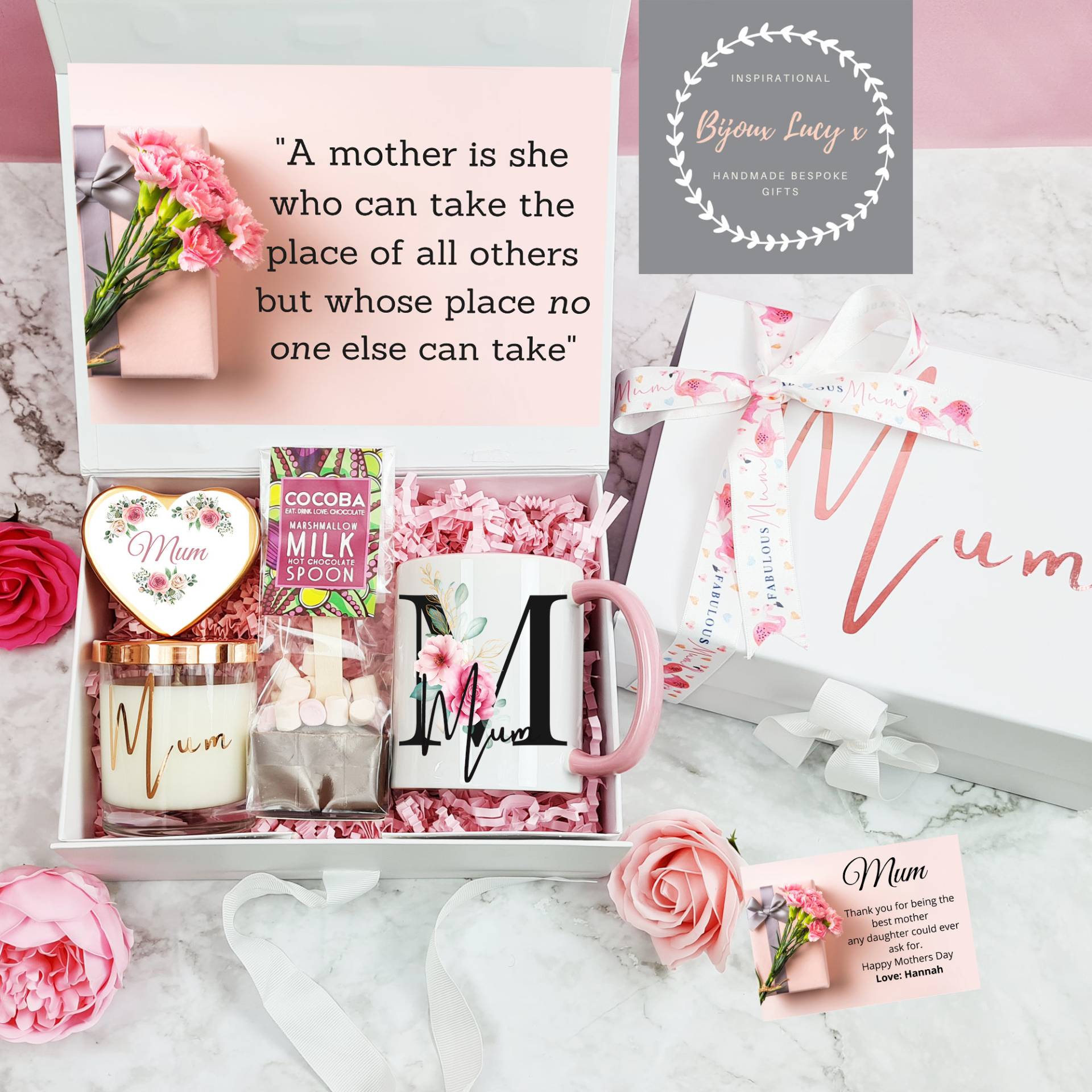 Personalisierte Weihnachtsgeschenkbox Für Mama, Personalisiertes Geschenk, Weihnachtsgeschenk, Mama Geschenkset, Boss Geschenk Roségold Geschenkbox von BijouxLucy