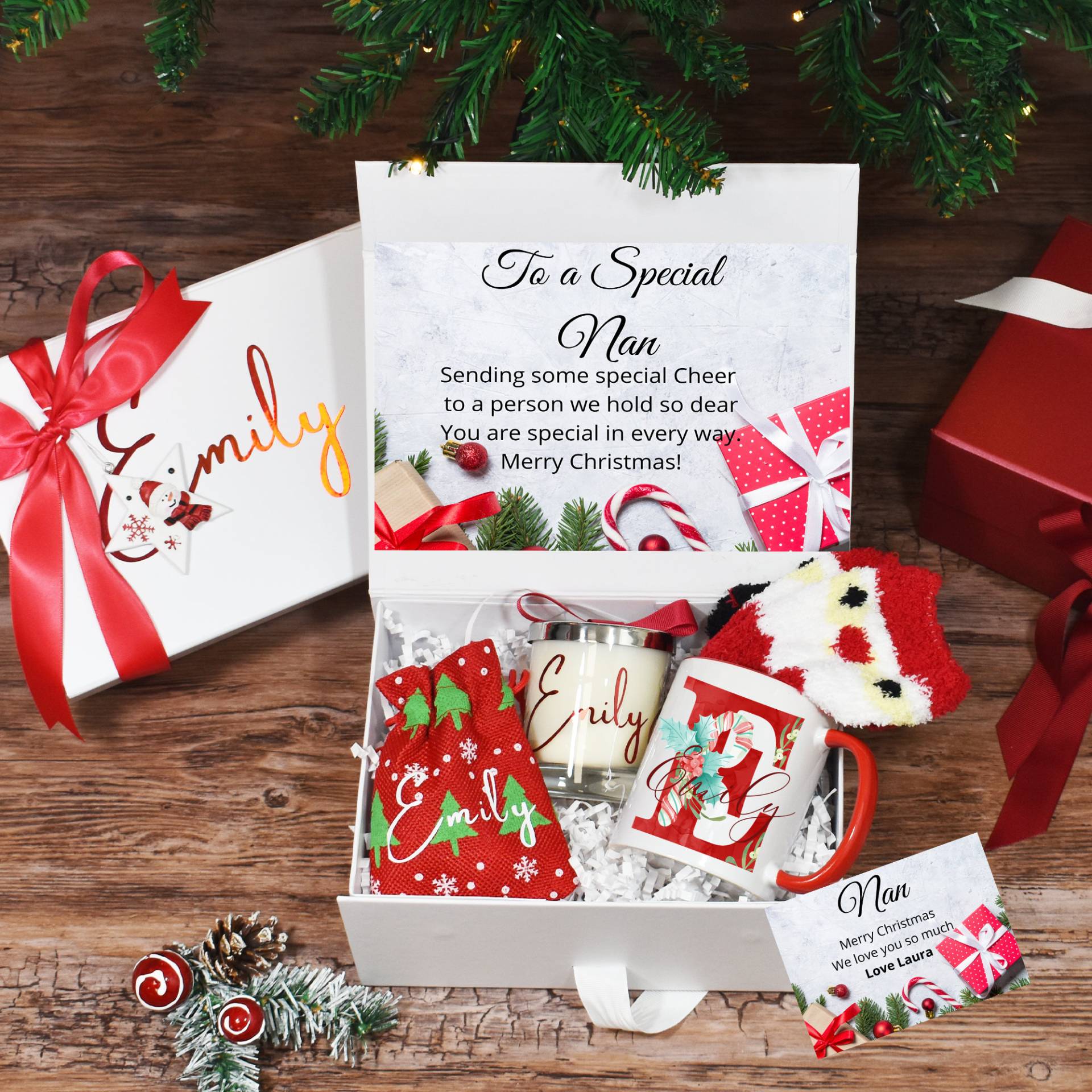 Personalisierte Weihnachtsgeschenkbox Für Nan, Luxus Weihnachtsgeschenk Set, Sie, Gefüllte Oma Personalisierte Weihnachtsgeschenkbox Für Nan, Luxus Weihnachtsgeschenk Set, Sie, Gefüllte Oma von BijouxLucy