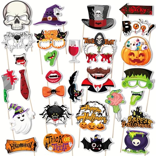 Bikasun 30 Stück Halloween Foto Requisiten, Lustiges Halloween Foto Booth Prop, Totenkopf Spinne Kürbis Geist Fledermaus, DIY Fotobox Accessoires für Party Dekoration Bikasun 30 Stück Halloween Foto Requisiten, Lustiges Halloween Foto Booth Prop, Totenkopf Spinne Kürbis Geist Fledermaus, DIY Fotobox Accessoires für Party Dekoration von Bikasun