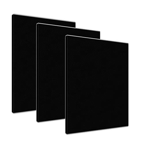 Leinwand in schwarz, bemalbare Premiumqualität, aufgespannt auf Galerie Keilrahmen - Echtholz - 3er SET je 20x30 cm - 330g/m² - fertig gerahmt, 6 Farben verfügbar von Bilderdepot24
