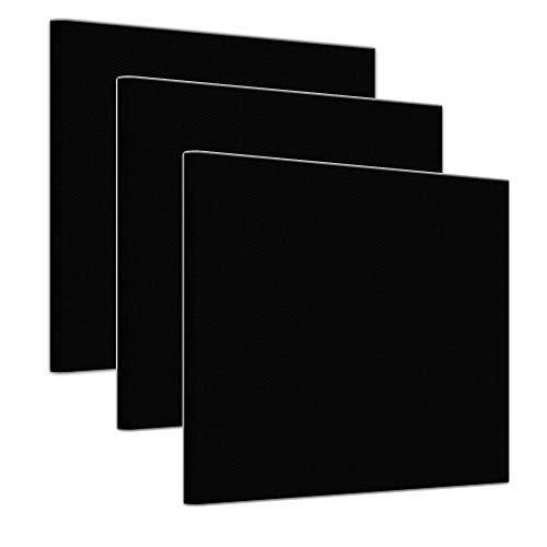 Leinwand in schwarz, bemalbare Premiumqualität, aufgespannt auf Galerie Keilrahmen - Echtholz - 3er SET je 30x30 cm - 330g/m² - fertig gerahmt, 6 Farben verfügbar von Bilderdepot24