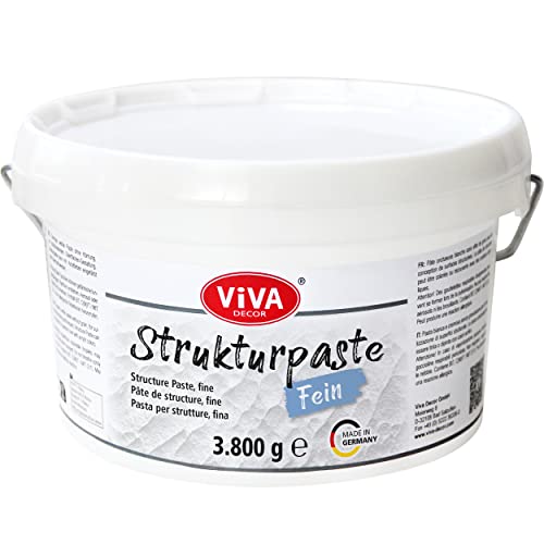 Viva Decor Strukturpaste Fein, 3,8 kg, Weiß, matte, sehr feinkörnige Paste auf Wasserbasis für reliefartige bis plastische Oberflächenstrukturierung - für Kreative und Künstler - Made in Germany Viva Decor Strukturpaste Fein, 3,8 kg, Weiß, matte, sehr feinkörnige Paste auf Wasserbasis für reliefartige bis plastische Oberflächenstrukturierung - für Kreative und Künstler - Made in Germany von Bildershop-24