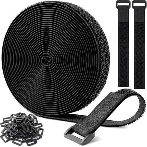 5m x 2cm Klettband Selbstklebend mit 25 Schnalle, Wiederverwendbare Nylon Klettband, Frei Schneidbare Kabelbinder für Organisieren Schläuchen, Seil, Schwarz 5m x 2cm Klettband Selbstklebend mit 25 Schnalle, Wiederverwendbare Nylon Klettband, Frei Schneidbare Kabelbinder für Organisieren Schläuchen, Seil, Schwarz von Biliant