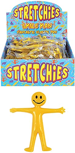 Dehnbare Smile Männer Partytüten Füllstoffe Kinder Spielzeug Spaß Geschenke Gelb Elastic Man (10 Stück) von BillyOh