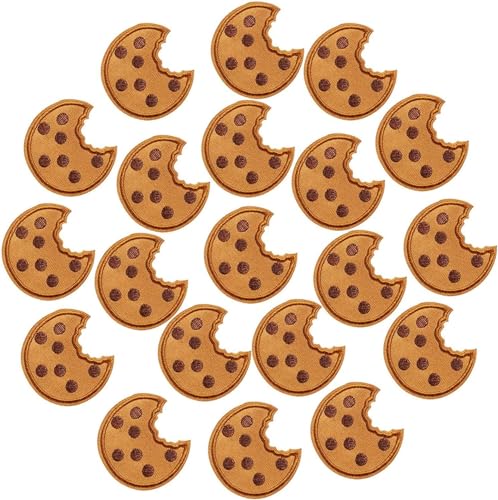 Aufnäher Krümelchen Aufnäher Zum Aufbügeln 20 Stück Cookies Kekse Bestickter Stoffaufkleber Dekorativer Keksaufnäher Patch Gesticktes Etikett Gebügeltes Gesticktes Abzeichen (20 STK) von Bimhayuu