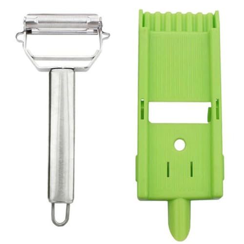Kartoffelschäler Multifunktions aus Edelstahl Schäler 2Pcs Sparschäler und Reibe Set Obst und Gemüseschäler Universalschäler Tomatenschäler Zweischneidige Schäler Gourmet Schäler mit Gezahnt (1 SET) von Bimhayuu