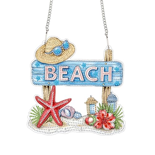 Bimkole 5D Diamond Painting Anhänger Strand, Hängende Diamantkunst Diamant Malsets, Diamond Painting Kit Seesterne, Fensteranhänger Deko für Zuhause Garten Tür & Außenbereich 20x20 cm Bimkole 5D Diamond Painting Anhänger Strand, Hängende Diamantkunst Diamant Malsets, Diamond Painting Kit Seesterne, Fensteranhänger Deko für Zuhause Garten Tür & Außenbereich 20x20 cm von Bimkole