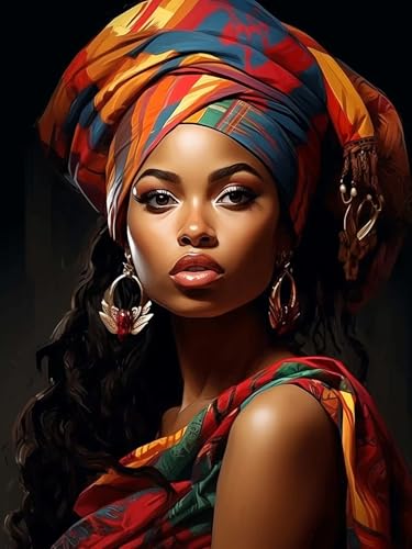 Bimkole 5D Diamond Painting Kits Zubehör African woman, Africa Diamant Malerei Kit Voll Runde Bohrer Malen nach Zahlen Malerei Stickerei Kreuzstich Diamond Dekoration 30x40cm Bimkole 5D Diamond Painting Kits Zubehör African woman, Africa Diamant Malerei Kit Voll Runde Bohrer Malen nach Zahlen Malerei Stickerei Kreuzstich Diamond Dekoration 30x40cm von Bimkole