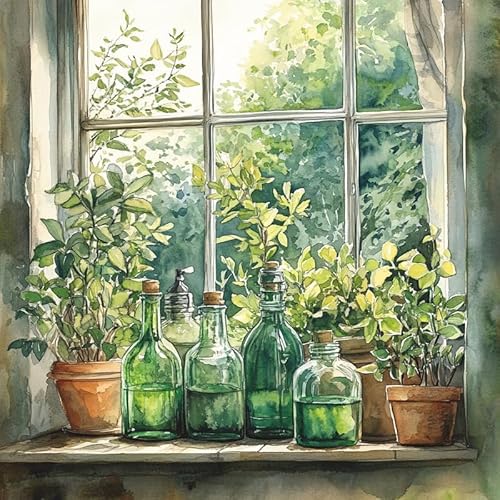 Bimkole 5D Diamond Painting Kits Zubehör Fenster, Pflanzen Diamant Malerei Kit Voll Runde Bohrer Malen nach Zahlen Malerei Stickerei Kreuzstich Diamond Dekoration 30x30 cm Bimkole 5D Diamond Painting Kits Zubehör Fenster, Pflanzen Diamant Malerei Kit Voll Runde Bohrer Malen nach Zahlen Malerei Stickerei Kreuzstich Diamond Dekoration 30x30 cm von Bimkole