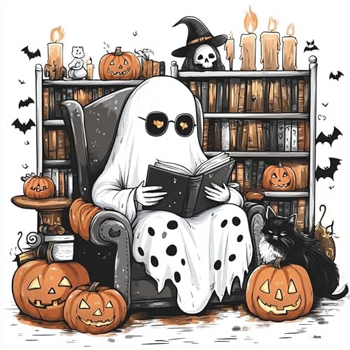 Bimkole 5D Diamond Painting Kits Zubehör Geist, Halloween Diamant Malerei Kit Voll Runde Bohrer Malen nach Zahlen Malerei Stickerei Kreuzstich Diamond Dekoration 30x30 cm Bimkole 5D Diamond Painting Kits Zubehör Geist, Halloween Diamant Malerei Kit Voll Runde Bohrer Malen nach Zahlen Malerei Stickerei Kreuzstich Diamond Dekoration 30x30 cm von Bimkole
