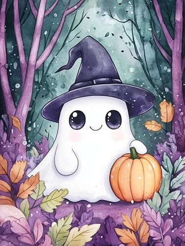 Bimkole 5D Diamond Painting Kits Zubehör Geist Halloween, Kürbisse Diamant Malerei Kit Voll Runde Bohrer Malen nach Zahlen Malerei Stickerei Kreuzstich Diamond Dekoration 30x40 cm von Bimkole