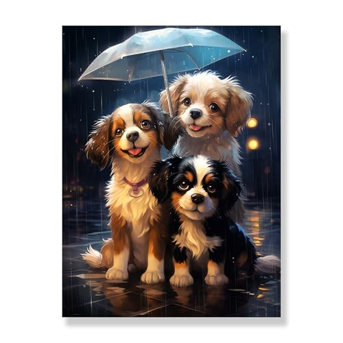 Bimkole 5D Diamond Painting Kits Zubehör Hundeschirm, Tier Diamant Malerei Kit Voll Runde Bohrer Malen nach Zahlen Malerei Stickerei Kreuzstich Diamond Dekoration 30x40 cm Bimkole 5D Diamond Painting Kits Zubehör Hundeschirm, Tier Diamant Malerei Kit Voll Runde Bohrer Malen nach Zahlen Malerei Stickerei Kreuzstich Diamond Dekoration 30x40 cm von Bimkole