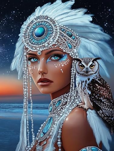Bimkole 5D Diamond Painting Kits Zubehör Indisch, Frau Diamant Malerei Kit Voll Runde Bohrer Malen nach Zahlen Malerei Stickerei Kreuzstich Diamond Dekoration 30x40 cm Bimkole 5D Diamond Painting Kits Zubehör Indisch, Frau Diamant Malerei Kit Voll Runde Bohrer Malen nach Zahlen Malerei Stickerei Kreuzstich Diamond Dekoration 30x40 cm von Bimkole