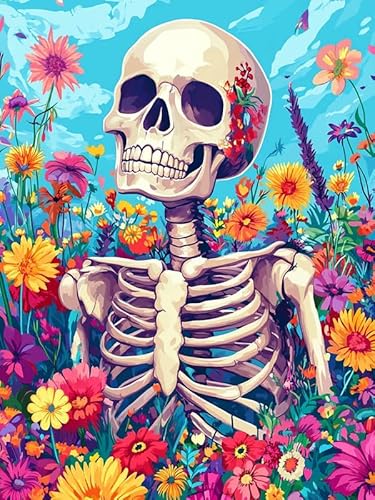 Bimkole 5D Diamond Painting Kits Zubehör Skeleton, Blumen Diamant Malerei Kit Voll Runde Bohrer Malen nach Zahlen Malerei Stickerei Kreuzstich Diamond Dekoration 30x40 cm Bimkole 5D Diamond Painting Kits Zubehör Skeleton, Blumen Diamant Malerei Kit Voll Runde Bohrer Malen nach Zahlen Malerei Stickerei Kreuzstich Diamond Dekoration 30x40 cm von Bimkole