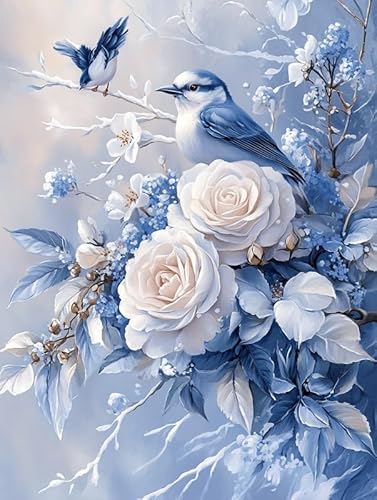Bimkole 5D Diamond Painting Kits Zubehör Vogel, Schneerose Diamant Malerei Kit Voll Runde Bohrer Malen nach Zahlen Malerei Stickerei Kreuzstich Diamond Dekoration 30x40 cm Bimkole 5D Diamond Painting Kits Zubehör Vogel, Schneerose Diamant Malerei Kit Voll Runde Bohrer Malen nach Zahlen Malerei Stickerei Kreuzstich Diamond Dekoration 30x40 cm von Bimkole