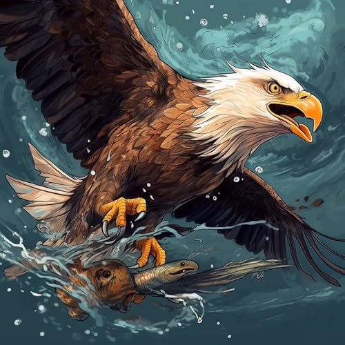 Bimkole DIY 5D Diamond Painting Kits Zubehör Adler, Tierfisch Diamant Malerei Kit Voll Runde Bohrer Malen nach Zahlen Malerei Stickerei Kreuzstich Diamond Dekoration 30X30cm Bimkole DIY 5D Diamond Painting Kits Zubehör Adler, Tierfisch Diamant Malerei Kit Voll Runde Bohrer Malen nach Zahlen Malerei Stickerei Kreuzstich Diamond Dekoration 30X30cm von Bimkole