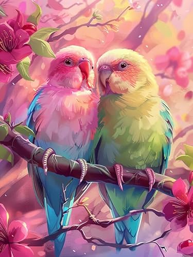 Bimkole DIY 5D Diamond Painting Kits Zubehör Birdie, Papageientier Diamant Malerei Kit Voll Runde Bohrer Malen nach Zahlen Malerei Stickerei Kreuzstich Diamond Dekoration 30x40 cm von Bimkole