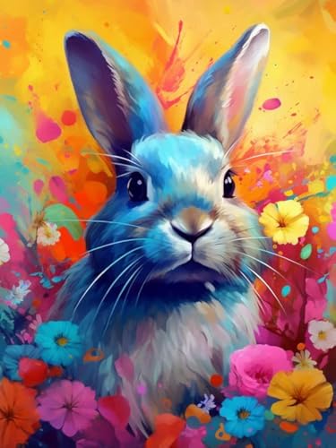 Bimkole DIY 5D Diamond Painting Kits Zubehör Bunter Hase, Tierblume Diamant Malerei Kit Voll Runde Bohrer Malen nach Zahlen Malerei Stickerei Kreuzstich Diamond Dekoration 30X40cm Bimkole DIY 5D Diamond Painting Kits Zubehör Bunter Hase, Tierblume Diamant Malerei Kit Voll Runde Bohrer Malen nach Zahlen Malerei Stickerei Kreuzstich Diamond Dekoration 30X40cm von Bimkole