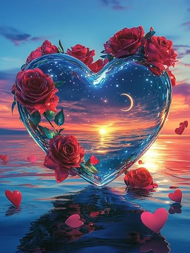 Bimkole DIY 5D Diamond Painting Kits Zubehör Liebe Rosen, Strand Diamant Malerei Kit Voll Runde Bohrer Malen nach Zahlen Malerei Stickerei Kreuzstich Diamond Dekoration 30x40 cm Bimkole DIY 5D Diamond Painting Kits Zubehör Liebe Rosen, Strand Diamant Malerei Kit Voll Runde Bohrer Malen nach Zahlen Malerei Stickerei Kreuzstich Diamond Dekoration 30x40 cm von Bimkole