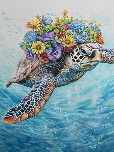 Bimkole DIY 5D Diamond Painting Kits Zubehör Meeresschildkröte, Tierblume Diamant Malerei Kit Voll Runde Bohrer Malen nach Zahlen Malerei Stickerei Kreuzstich Diamond Dekoration 30x40cm Bimkole DIY 5D Diamond Painting Kits Zubehör Meeresschildkröte, Tierblume Diamant Malerei Kit Voll Runde Bohrer Malen nach Zahlen Malerei Stickerei Kreuzstich Diamond Dekoration 30x40cm von Bimkole