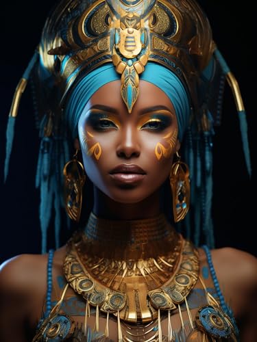 Bimkole DIY 5D Diamond Painting Zubehör, Diamant Malerei Kit Afrikanisches Mädchen Voll Runde Bohrer Malen nach Zahlen Malerei Stickerei Kreuzstich Diamond Dekoration (30X40cm) aL799 von Bimkole