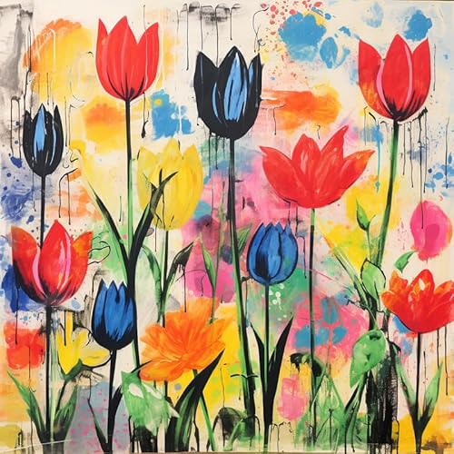 Bimkole DIY 5D Diamond Painting Zubehör, Diamant Malerei Kit Blume Voll Runde Bohrer Malen nach Zahlen Malerei Stickerei Kreuzstich Diamond Dekoration (30X40cm) von Bimkole